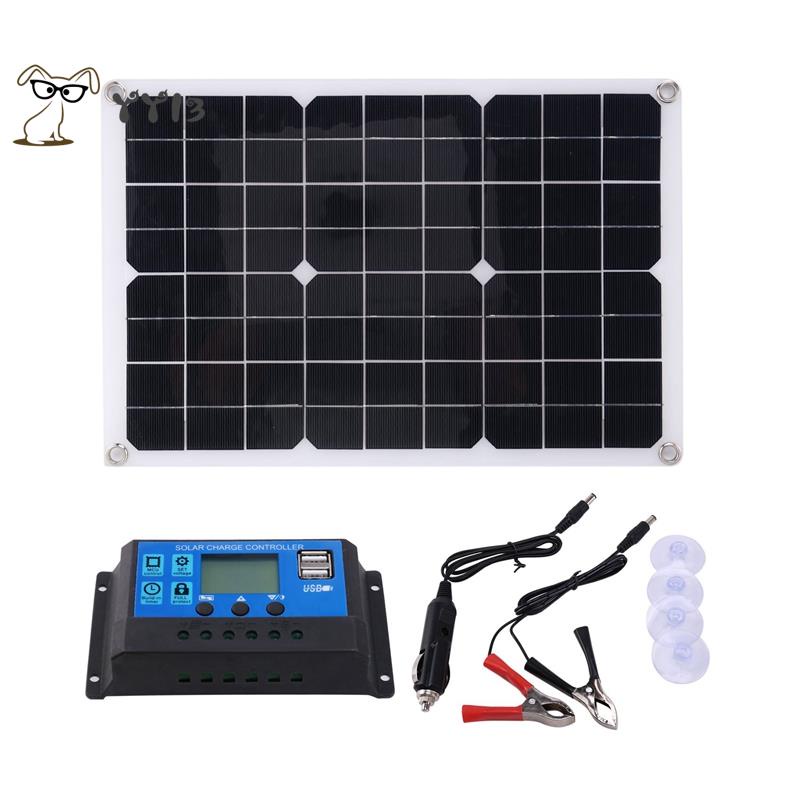 Tấm Pin Năng Lượng Mặt Trời 15w 12v Hai Cổng Usb I3Vn Cho Caravan Van Thuyền