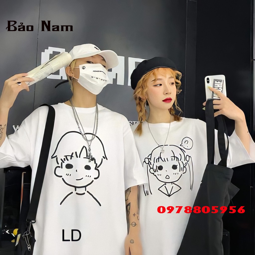 ÁO Đôi thun unisex tay lỡ