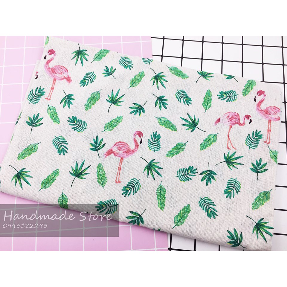 Vải canvas - Hạc hồng