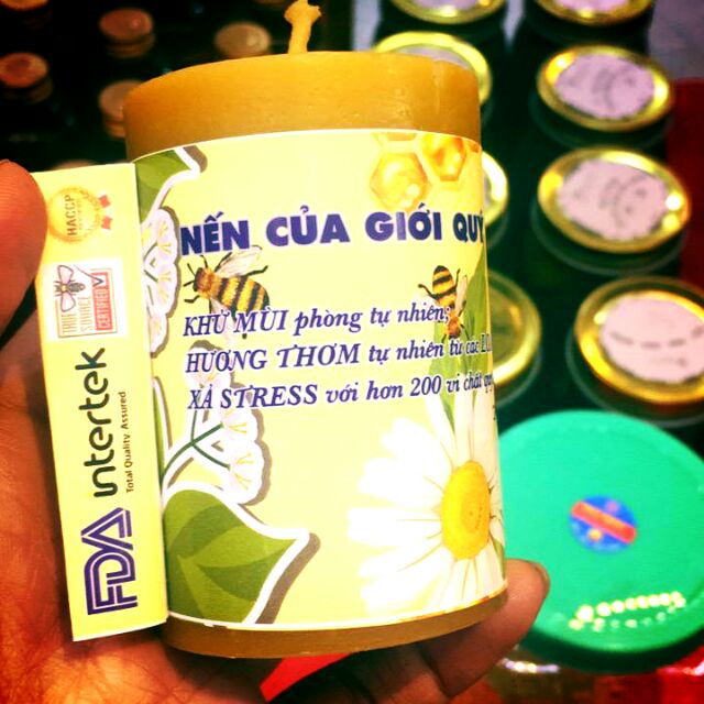Nến trụ 100% sáp ong nguyên chất