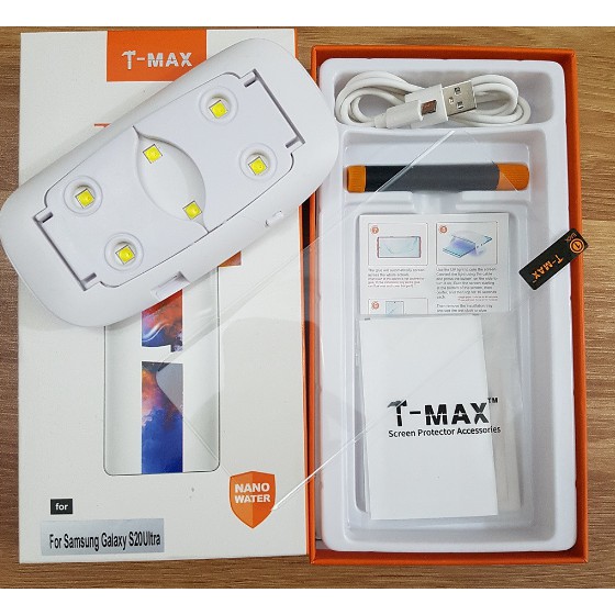 Kính Cường Lực Full Keo T-MAX UV cho Samsung Note 20 Ultra, Note 10 Plus, Note 8, Note 9, S10 Plus, S20 Plus, S20 Ultra