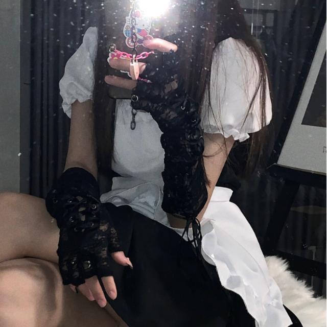 Student trendy pure desire temptation ~ soft girl maid outfit cos western style age-reducing narrow-eo all-