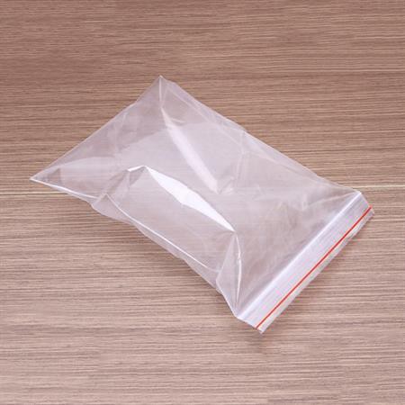 100 Túi Zip, Túi Zipper Chỉ Đỏ, túi zip mép - size nhỏ 5x7 cm