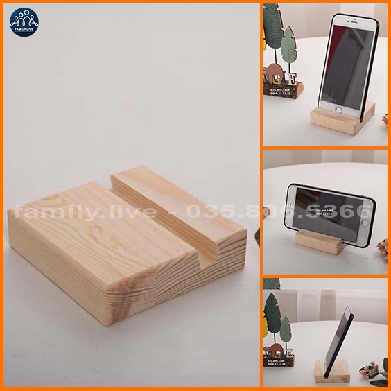 Kệ Đỡ Điện Thoại Bằng Gỗ - Giá Để Điện Thoại Đa Năng - Gỗ Tự Nhiên