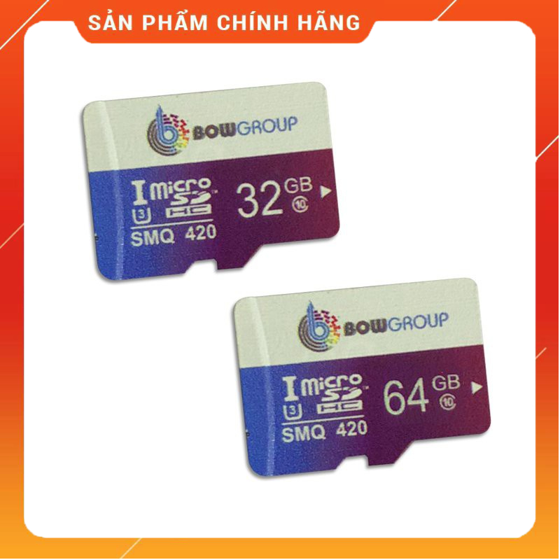 Thẻ nhớ MicroSD 64Gb Bowgroup - Thẻ cho điện thoại, máy ảnh, camera, camera hành trình