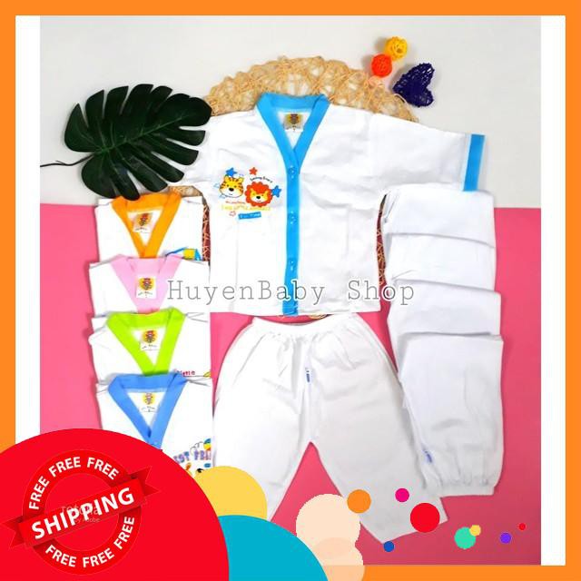 (Free ship) Bộ quần áo sơ sinh tay dài màu trắng Hello Baby cho bé từ 3-11,3kg loại đẹp