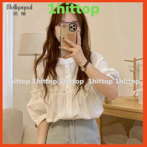 Áo babydoll tiểu thư A222 cổ tròn quảng châu HIHISHOPHAHA aobabydoll