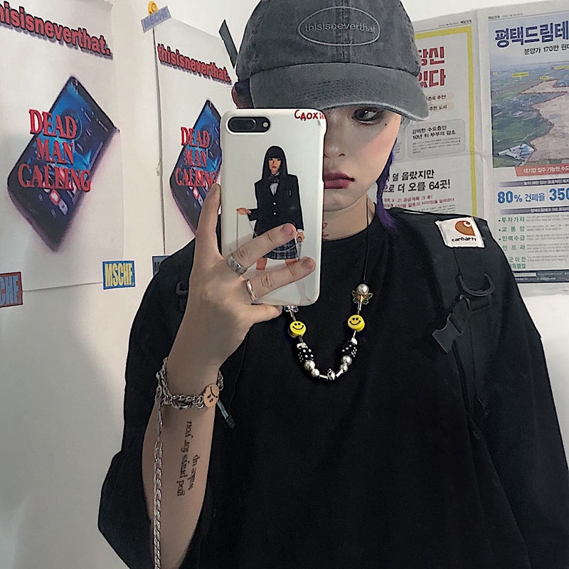 Vòng cổ phối chuỗi xích mặt hình bướm / mặt cười thời trang cho cặp đôi 22157