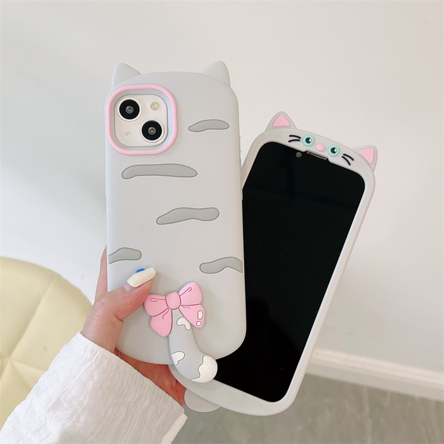 Hoạt Hình Ốp Điện Thoại Silicon Mềm Hình Mèo Dễ Thương Cho iphone 11 12 13 14 15 pro max