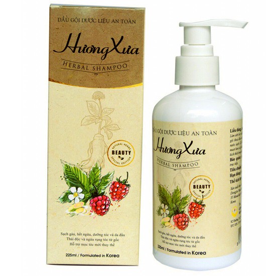 DẦU GỘI DƯỢC LIỆU AN TOÀN TINH DẦU BƯỞI - NHÂN SÂM HƯƠNG XƯA CHAI 225ML