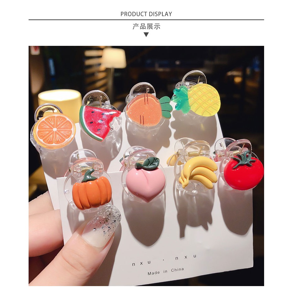 Set kẹp tóc phối hình trái cây phong cách Hàn Quốc đáng yêu