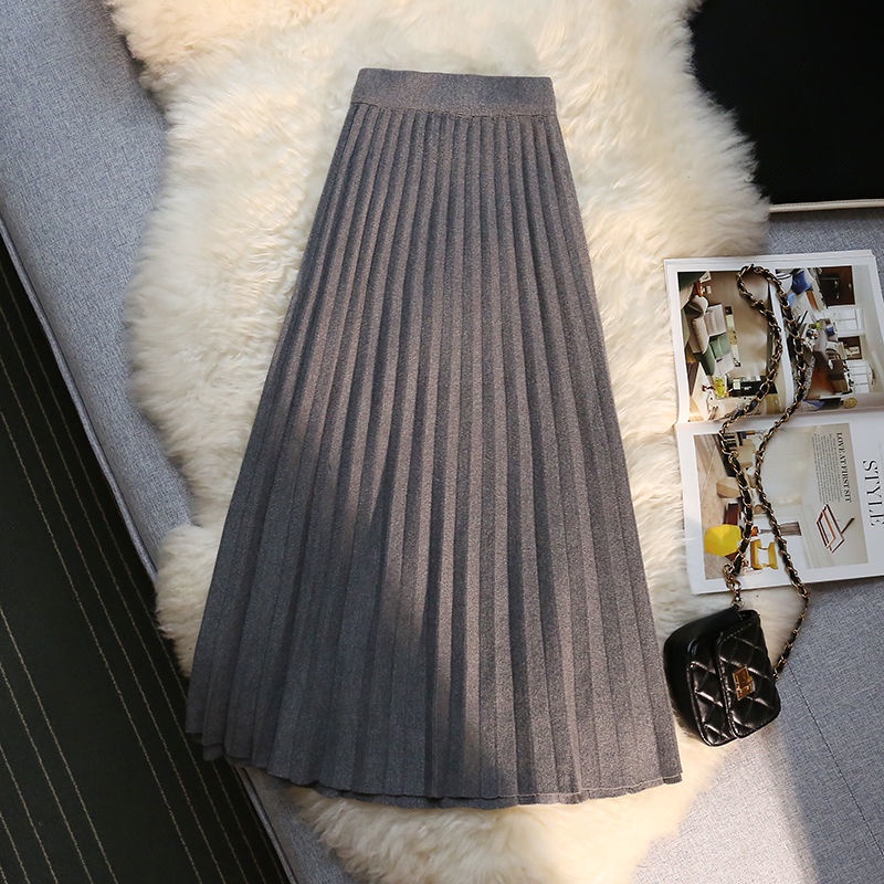 Chân Váy Chữ A Xếp Ly Lưng Cao Thời Trang Thu Đông