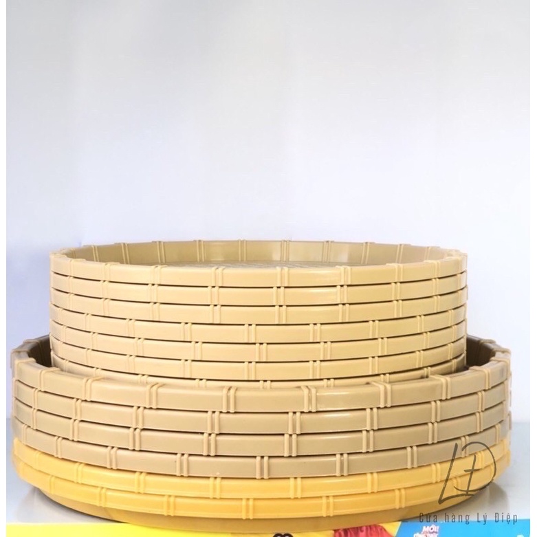 Mẹt nhựa tròn giả mây tre⚡️GIÁ SỐC⚡️Size 28-34-42-52cm・Đĩa mẹt tròn đựng bún đậu,đồ ăn vặt,mẹt gà | BigBuy360 - bigbuy360.vn