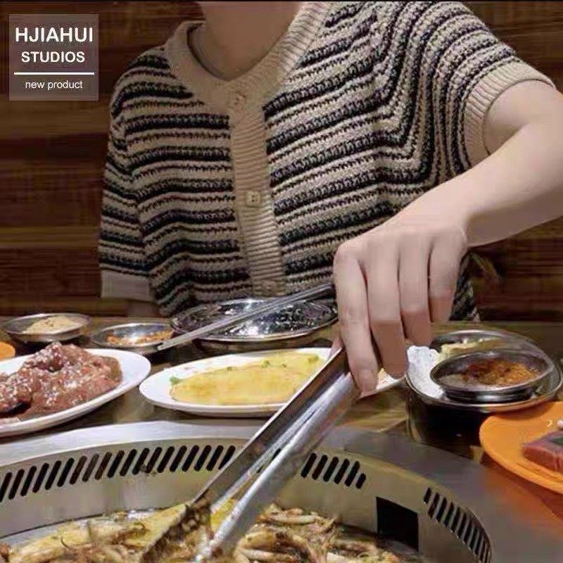 Áo croptop kẻ sọc nữ chất len mongtogi cổ tròn tiểu thư hàng Quảng Châu 100% [ảnh shop chụp ở cuối]