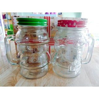 Combo 2 ly người tuyết thủy tinh đựng trà sữa