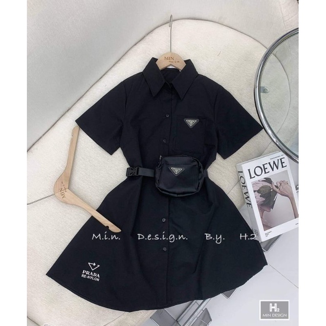 Váy sơmi kèm túi eo