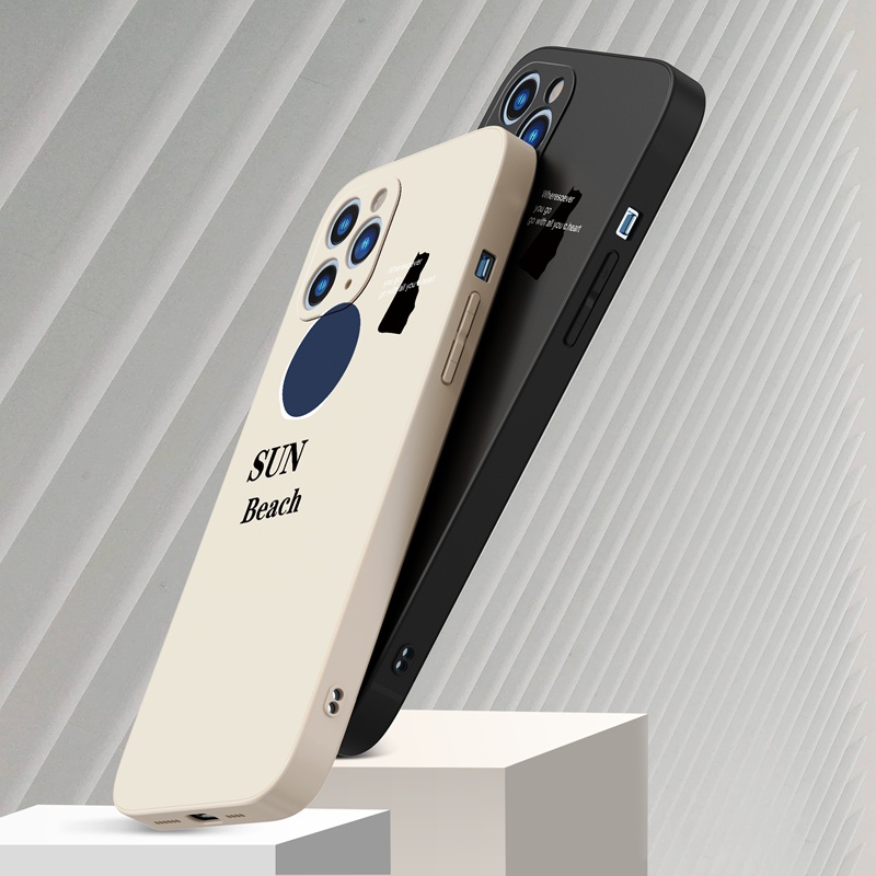 Ốp lưng iphone Ốp điện thoại Suntaiho silicon mềm họa tiết Sun Beach cho iPhone 13 12 11 Pro Max X XR Xs Max 7 8 Plus 12mini 13mini