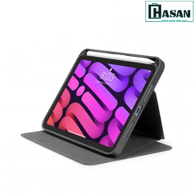 Bao da iPad Mini 6 (8.3inch) chính hãng TOMTOC (USA) từ tính đa góc VERTICAL - B0209 hỗ trợ sạc không dây APPLE PENCIL
