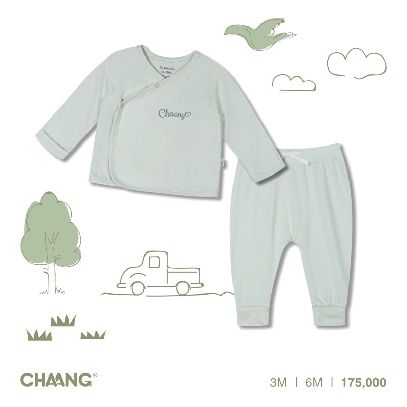 [CHAANG] Bộ sơ sinh cài chéo cho bé trai/bé gái Jungle