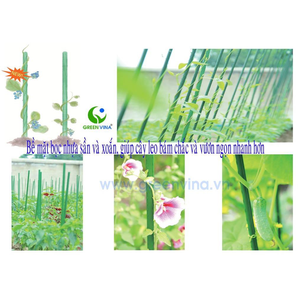 Ống thép bọc nhựa dùng làm cây đỡ hoa hồng, làm giàn cỡ 8mm dài 90cm ( 10 chiếc )