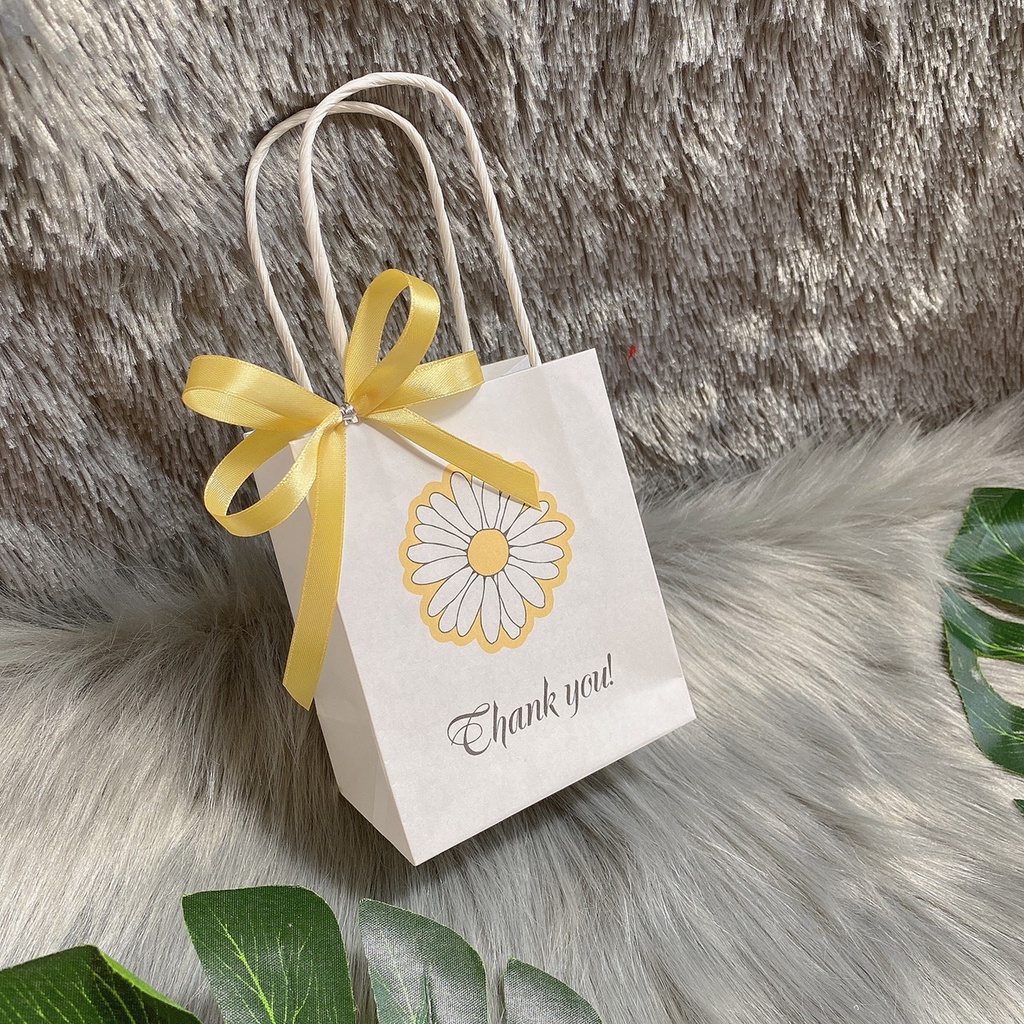 50 túi giấy kraft mini xinh xắn nhiều họa tiết dễ thương size ngang 10 cao 12 hông 6cm