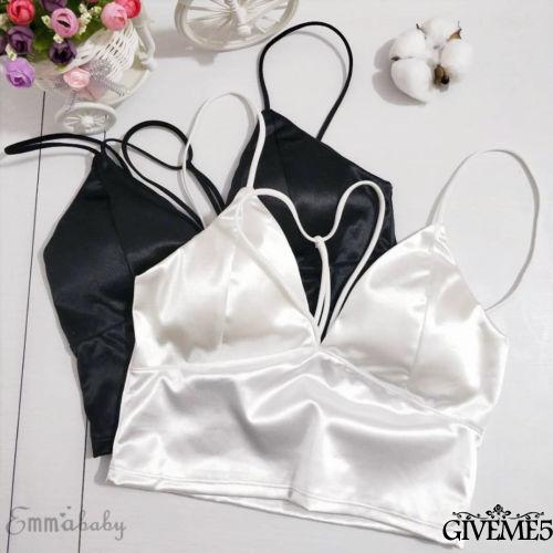 Áo Lửng Hai Dây Vải Satin Phối Ren Quyến Rũ Gợi Cảm Dành Cho Nữ