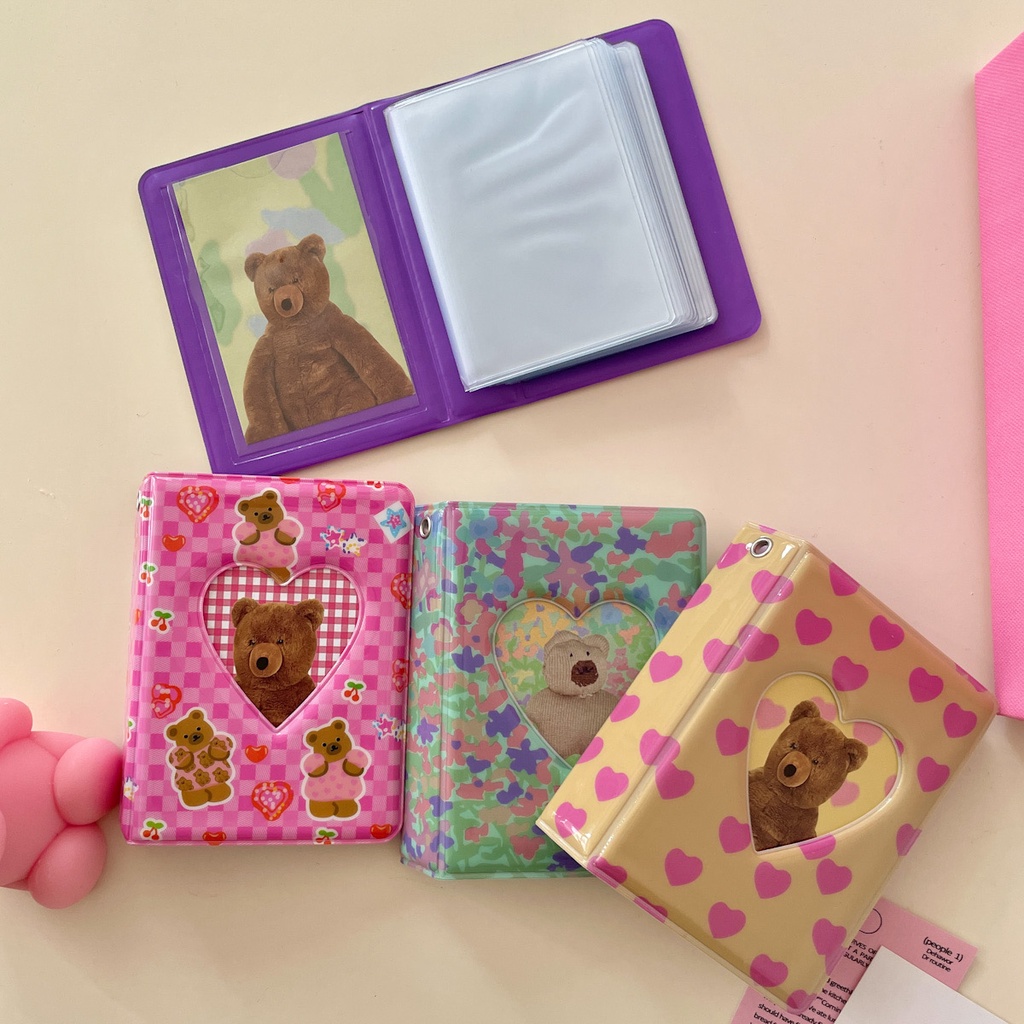 Album Ảnh 3 Inch Họa Tiết Kẻ Sọc Dễ Thương Phong Cách Hàn Quốc