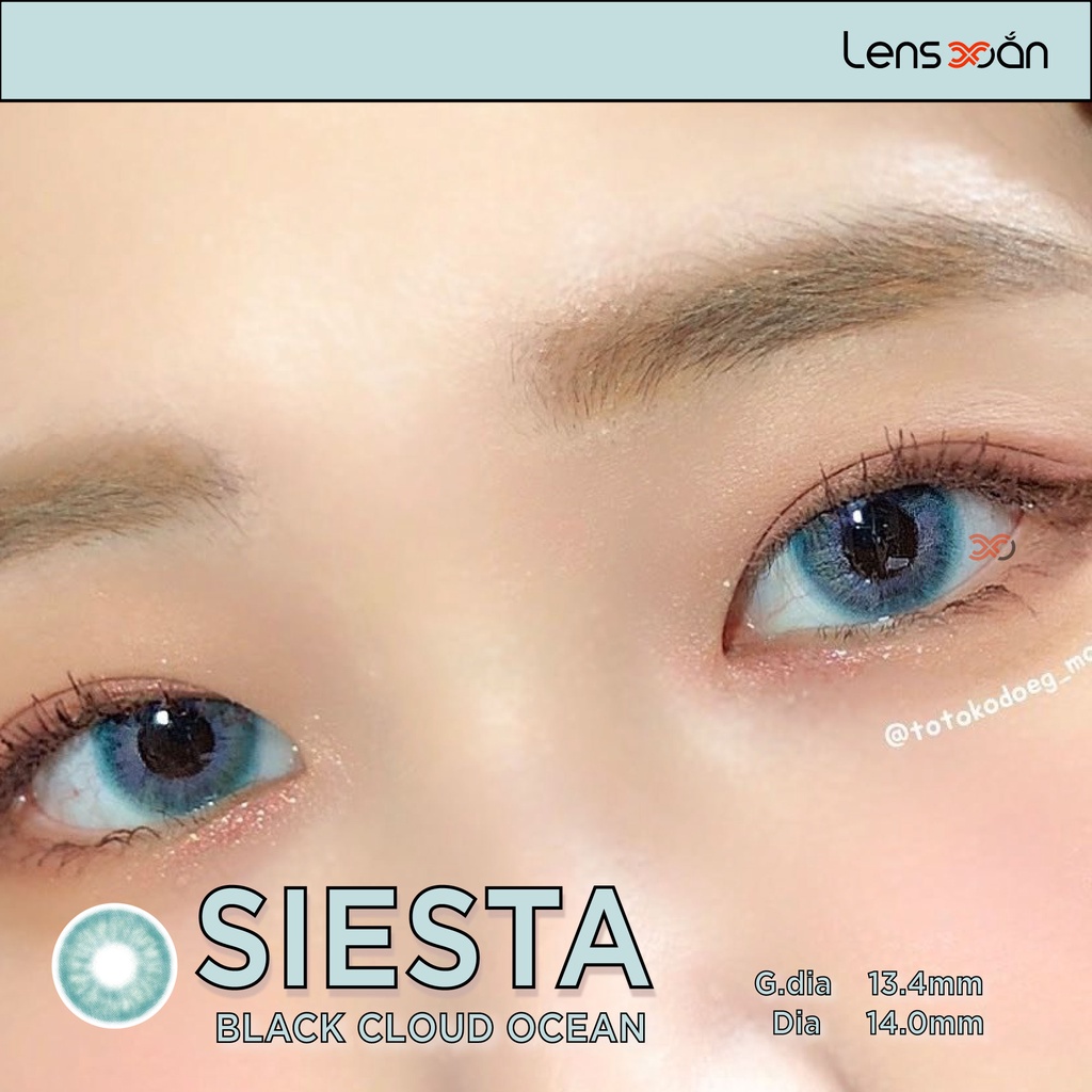 KÍNH ÁP TRÒNG CAO CẤP SIESTA BLACK CLOUD OCEAN: LENS XANH DƯƠNG SÁNG TÂY| PC HYDROGEL| COLOR CL|  LENS XOẮN