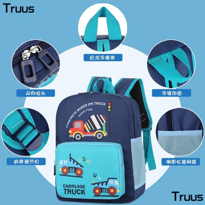 Balo Đi Học Siêu Nhẹ In Họa Tiết Hoạt Hình Xe Hơi Cho Bé Trai Mẫu Giáo 3-5 Tuổi