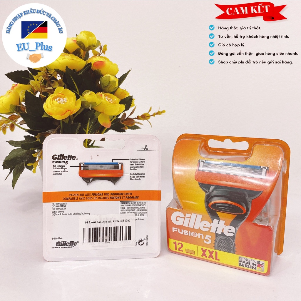 Bộ Dao Cạo Râu GILLETTE FUSION Đức lưỡi dao 5 - Germany