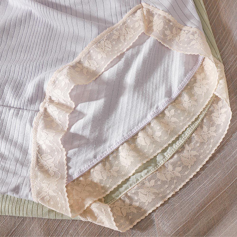 OCEANMAP Quần Lót Cotton Lưng Vừa Màu Sắc Đơn Giản Cho Nữ