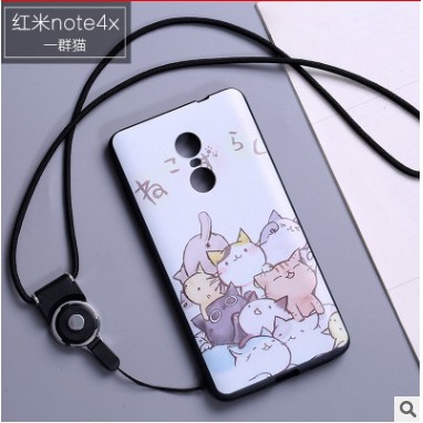 Ốp lưng xiaomi redmi note 4x / Note 4 TGDD cao su in hình cute ( tặng dây đeo )