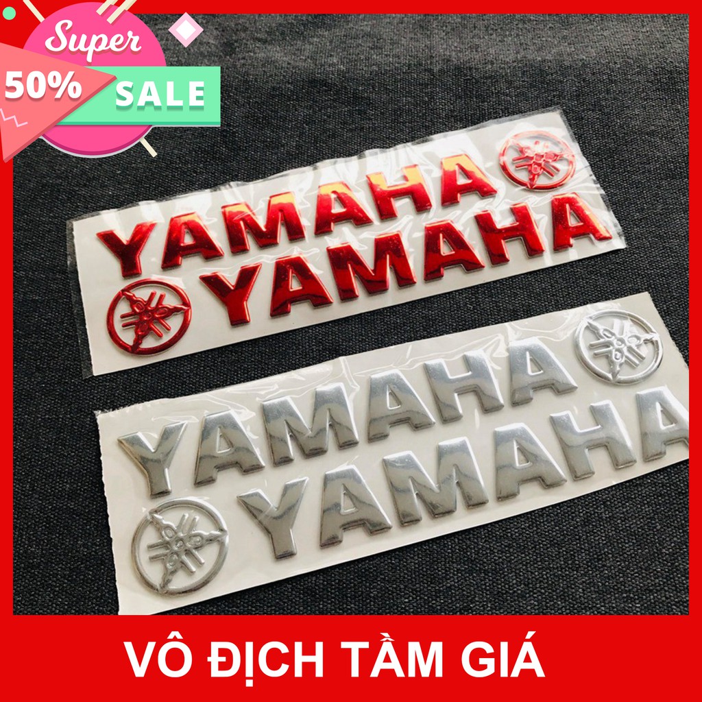 [GIÁ GỐC] CẶP TEM DÁN XE MÁY CHỮ NỔI LOGO YAMAHA TRANG TRÍ CÓ NHIỀU MÀU SẮC CHỌN LỰA