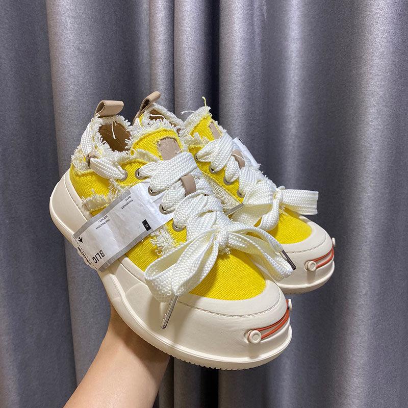 Giày Thể Thao Vải Canvas Đế Dày Phối Da In Hình Mặt Cười Thời Trang Mùa Hè Cho Nữ s 2022