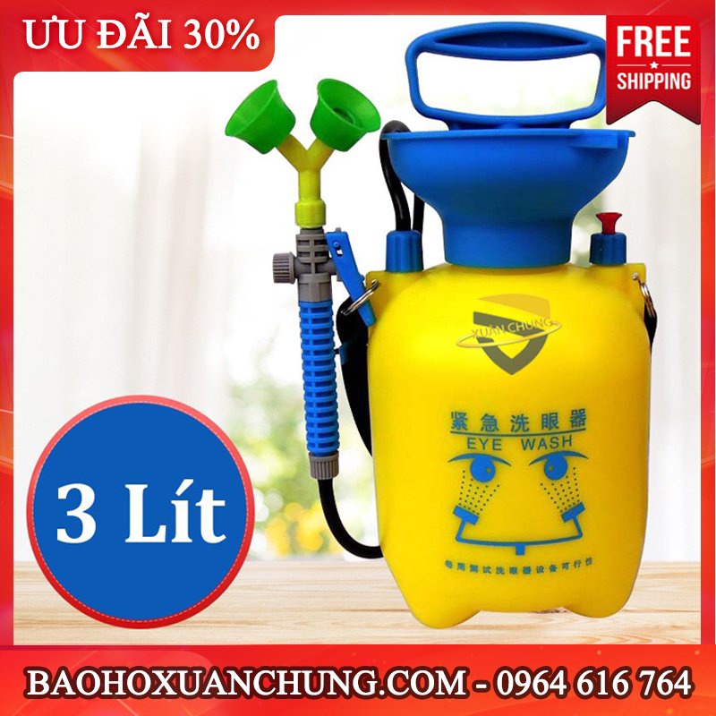 Bình rửa mắt khẩn cấp di động 3 lít, 5 lít, 8 lít, bồn rửa mắt di động cầm tay
