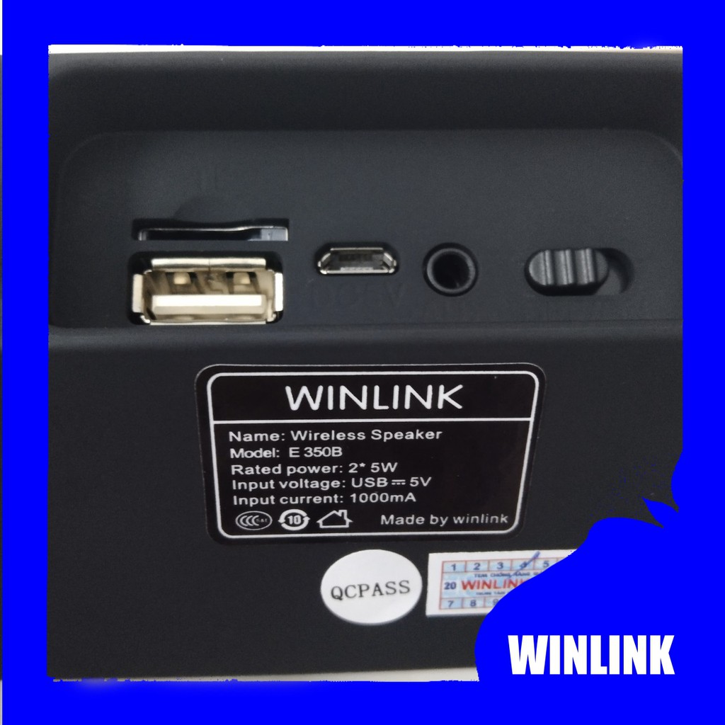 LOA NGHE NHẠC BLUETOOTH KHÔNG DÂY MINI WINLINK E 350B HỖ TRỢ THẺ NHỚ, USB