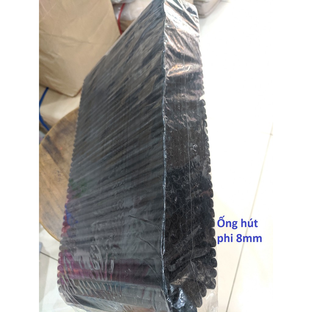 Ống hút đen phi 6 - 8 -12 Trân châu