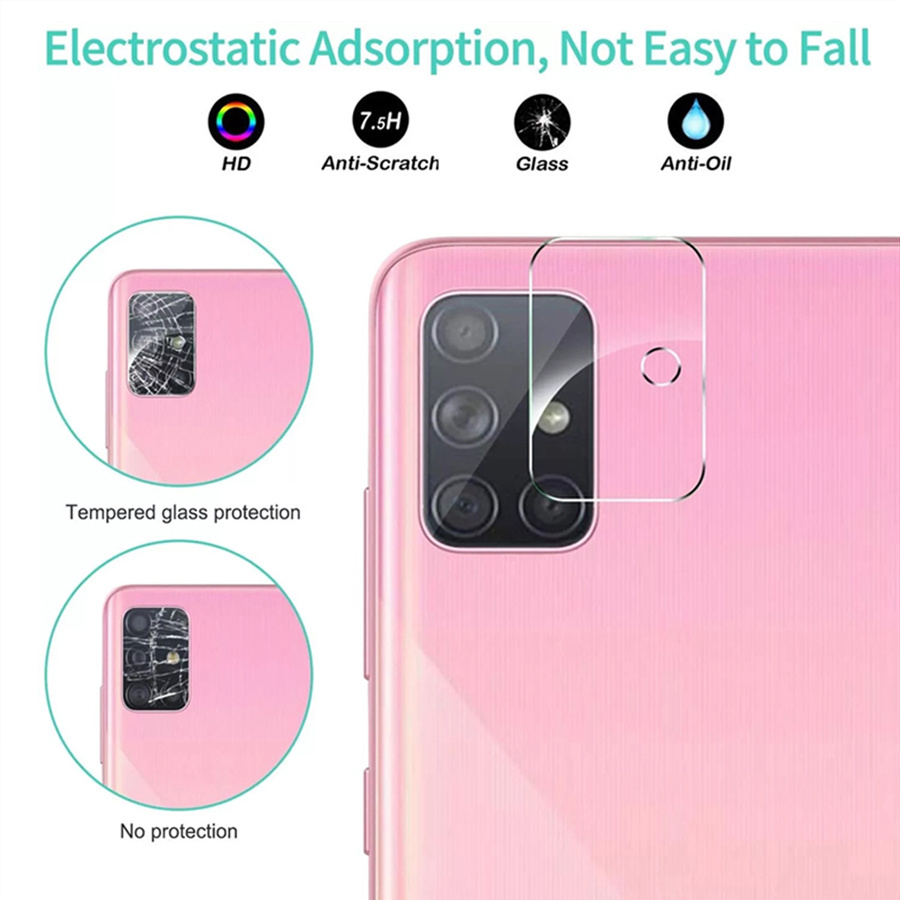 3 Trong 1 Kính cường lực + Miếng dán Cacbon + Kính Cường Lực Bảo Vệ Camera Sau Cho Samsung A10 A20 A30 A50 A70 A11 A31 A51 A71 M51 J4 A7 2018