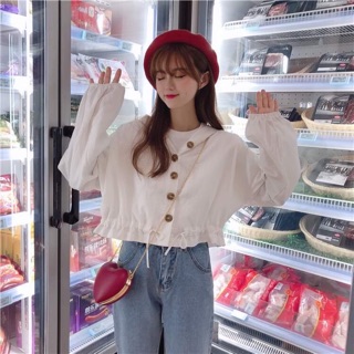 Áo khoác croptop chất nỉ siêu xinh