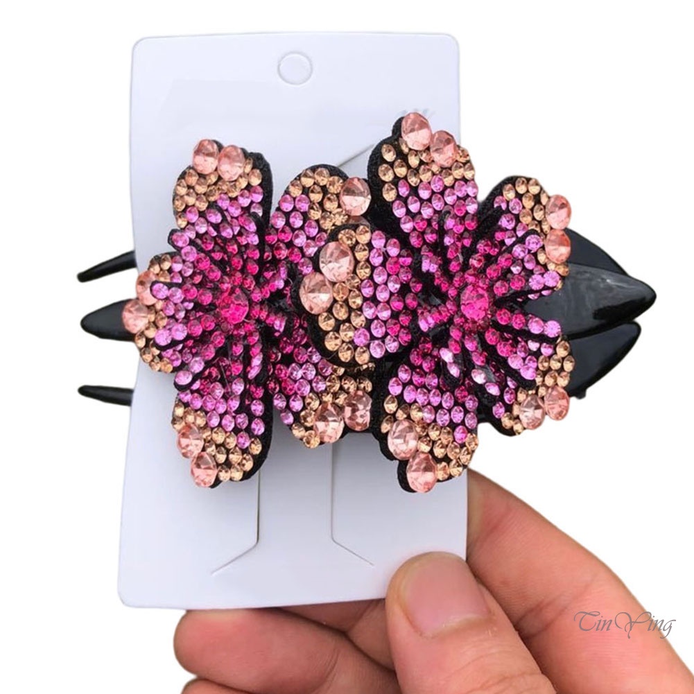 GETNOIVAS Kẹp Tóc Đính Đá Hình Hoa Sang Trọng Cao Cấp Cho Nữ