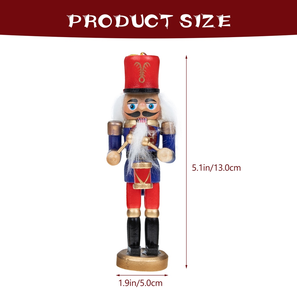 Set 6 Con Rối Gỗ Hình Người Lính Trang Trí Giáng Sinh