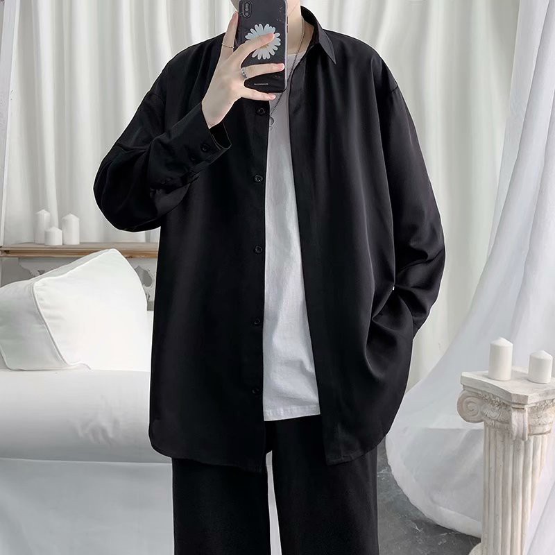 Áo Sơ Mi Mỏng Màu Trơn Tay Dài Size M-3Xl Thời Trang Mùa Hè Cho Nam