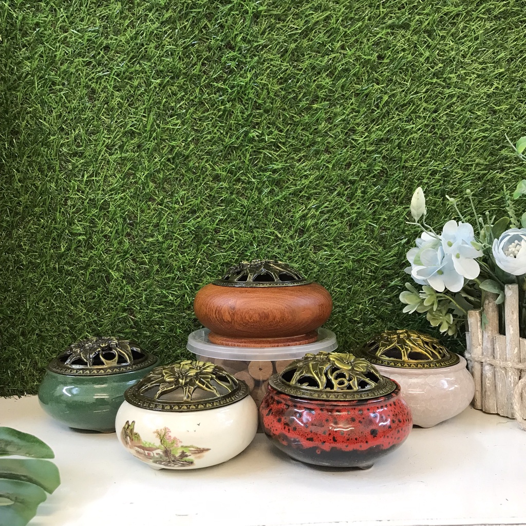 Nụ trầm hương cao cấp hương gỗ ngọc am không hóa chất, kèm lư xông trầm