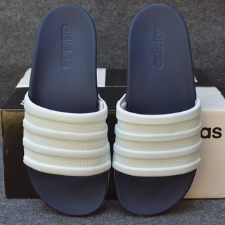 Adidas Cloudfoam Plus Graphic màu xanh đen đế trắng quai mono trắng