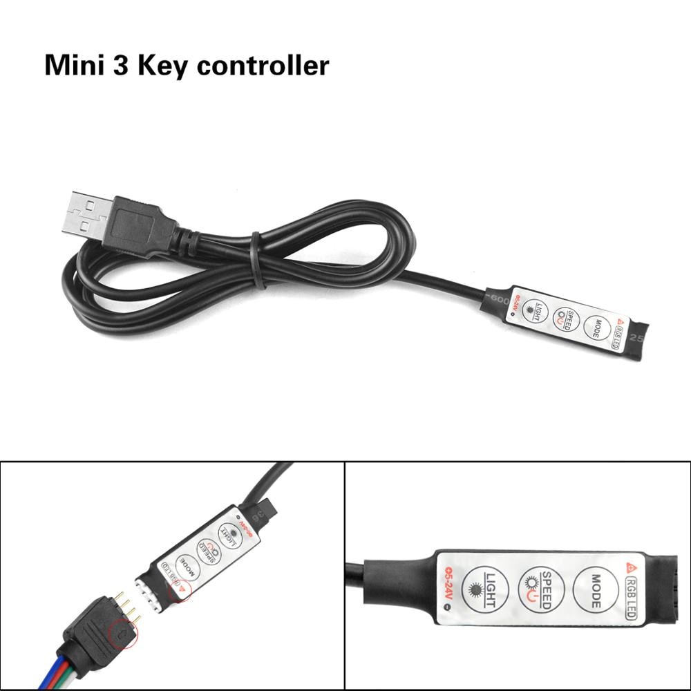 Bộ Điều Khiển Từ Xa 3 Nút 24key 44key 17key Cho Dây Đèn Led Dc5V Smd 5050 2835 3528 Rgb