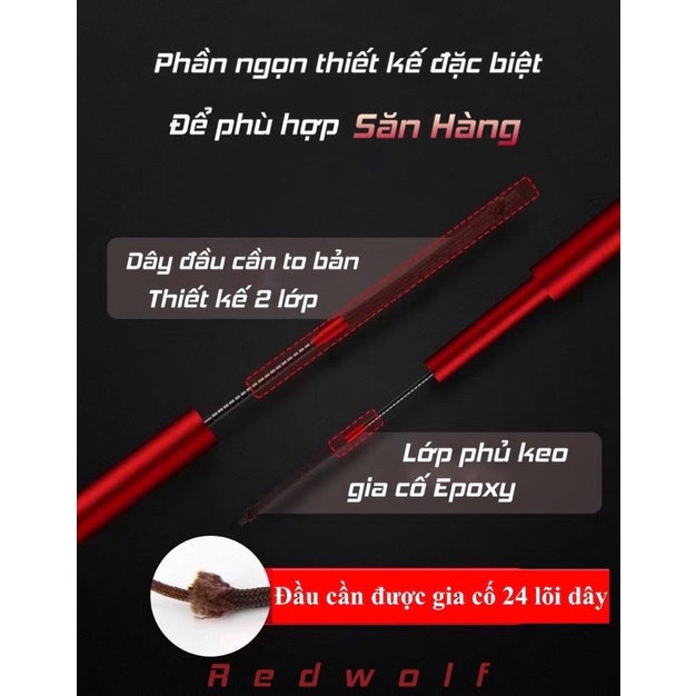 cần săn hàng RedWolf Phương Thiên Hoả Kích bảo hành không giới hạn 1 năm trừ gốc