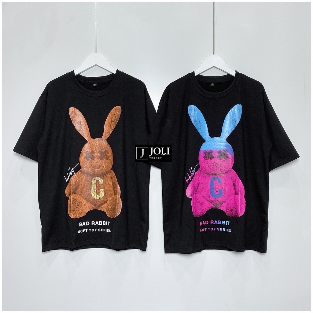 Áo Thun Nam Nữ Unisex BAD RABIT Cotton Form Rộng Tay Lỡ