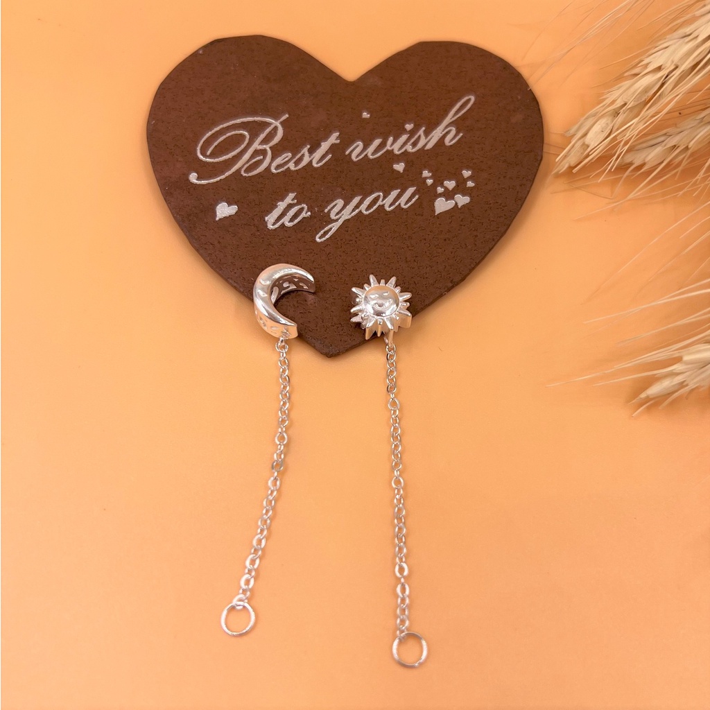 Dây chờ bạc 925 nối charm hình mặt trăng mặt trời - Charm Bạc 925 - Mã CA795 CA796 CB411 CB412