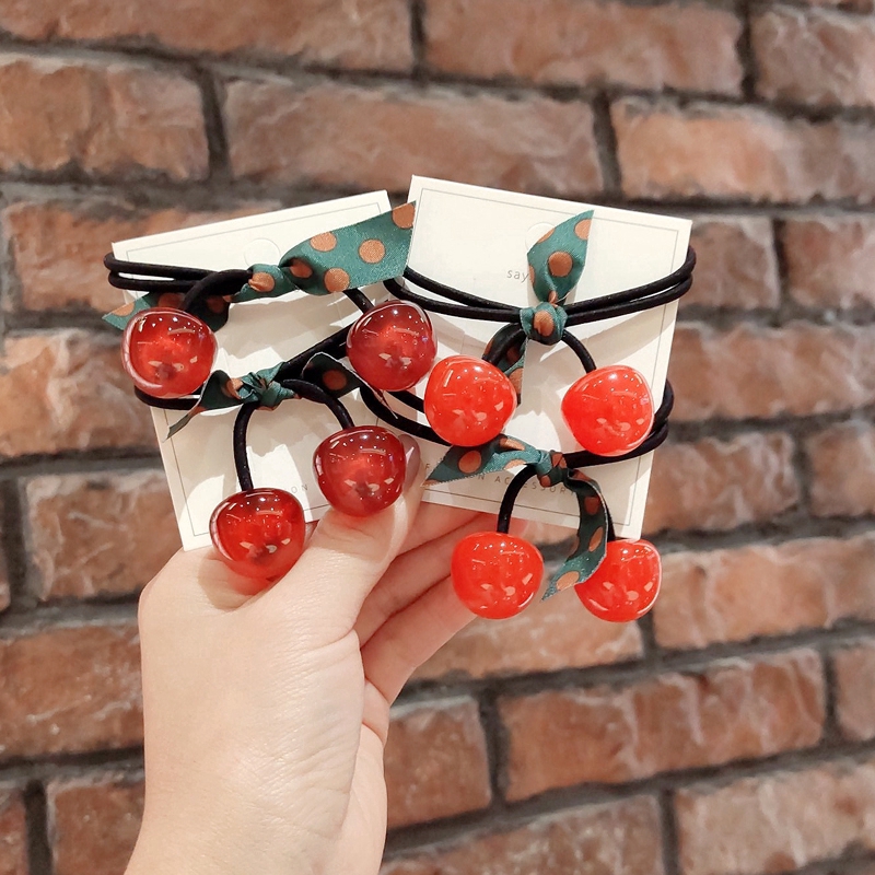 Dây Buộc Tóc Hình Trái Cherry Xinh Xắn Dành Cho Nữ