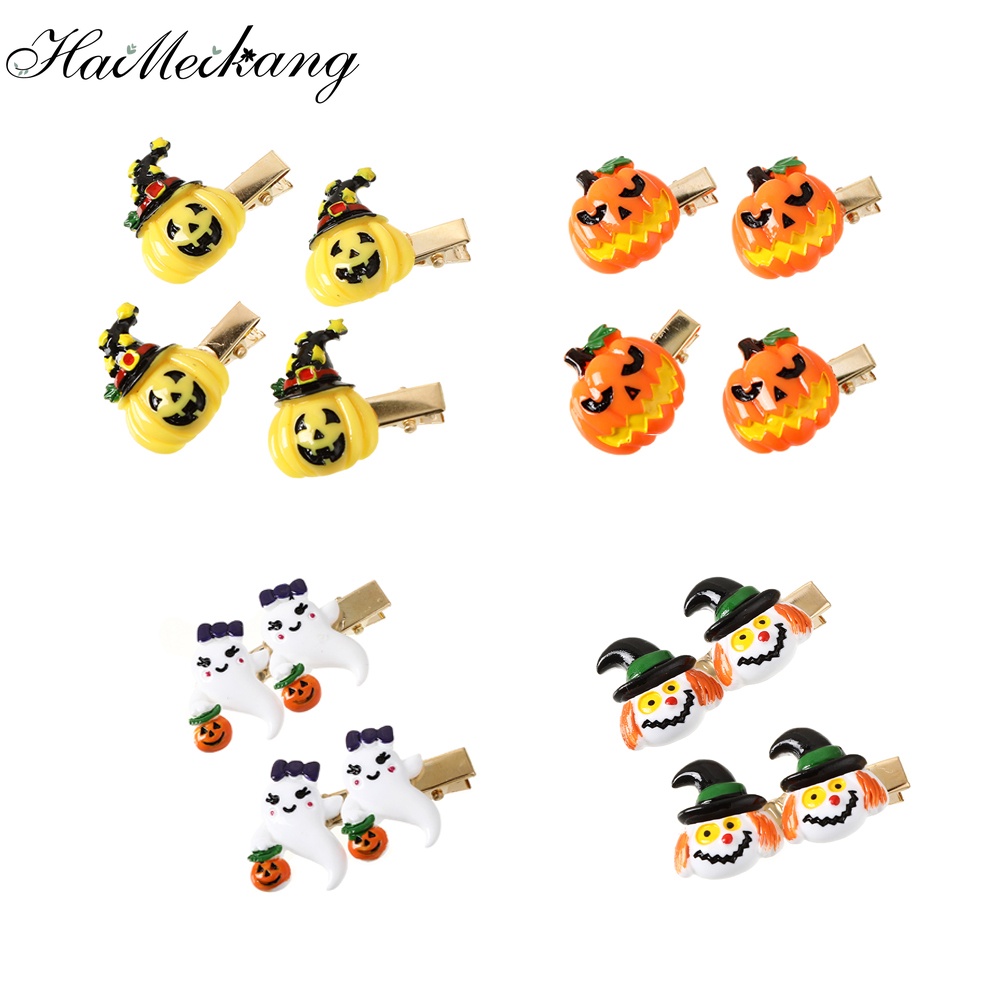Bộ 2/4 kẹp tóc Haimeikang hình bí ngô Halloween dễ thương